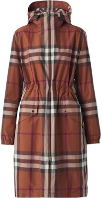 (W) バーバリー SS22 ブラウン チェック パネル ジップ カジュアル フーディ ジャケット 80551571 Buy (W) バーバリー SS22 ブラウン チェック パネル ジップ カジュアル フーディ ジャケット 80551571