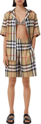 (W) 博柏利 SS22 棕色格纹休闲直筒短裤 80527481 Lookbook (W) 博柏利 SS22 棕色格纹休闲直筒短裤 80527481