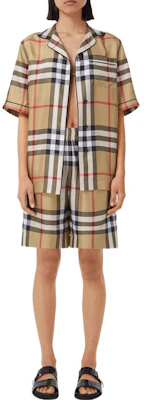 (W) 博柏利 SS22 棕色格纹休闲直筒短裤 80527481 Purchase (W) 博柏利 SS22 棕色格纹休闲直筒短裤 80527481