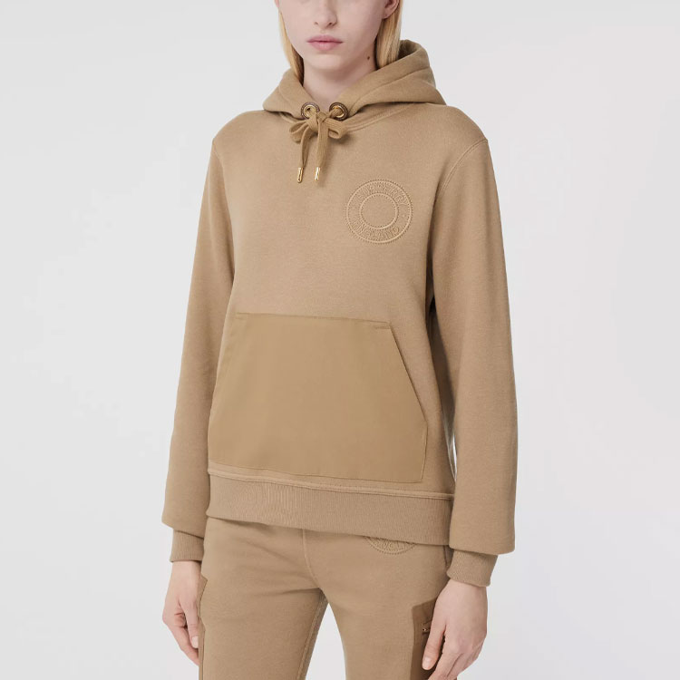 Shop (Women) Burberry SS22  Brown Hoodie with Solid Logo Design. 80477381