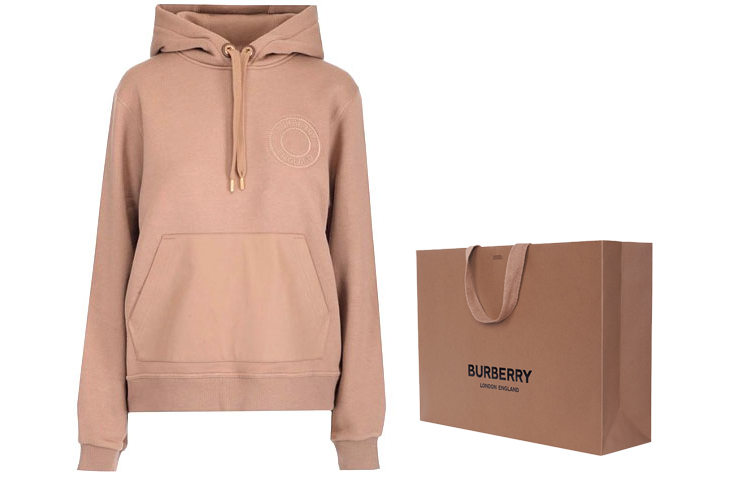 Cheap (Women) Burberry SS22  Brown Hoodie with Solid Logo Design. 80477381