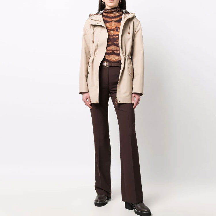 (Women) Burberry SS22  Brown Short Hooded Jacket with Zipper 80487131 圖 3