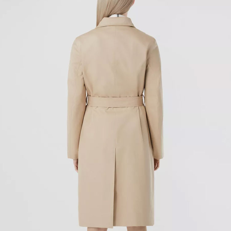 Sizing (W) Abrigo Casual Burberry SS22 Beige Suave con Cinturón y Cremallera Alta. 80543561