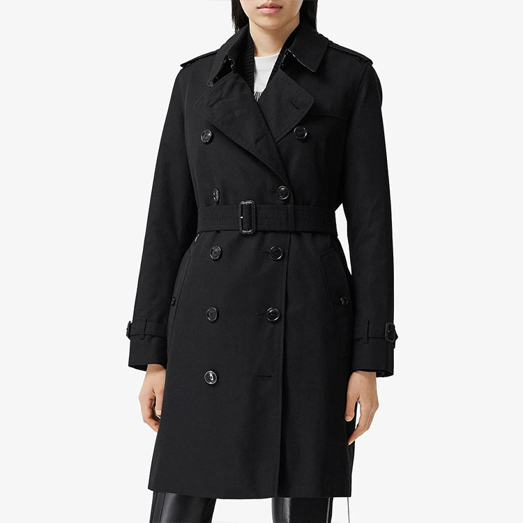 (Women) Burberry SS22  Classic Solid Mid-Length Trench Coat Black. 80457831 圖 6