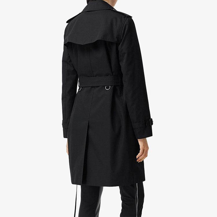 (Women) Burberry SS22  Classic Solid Mid-Length Trench Coat Black. 80457831 圖 7