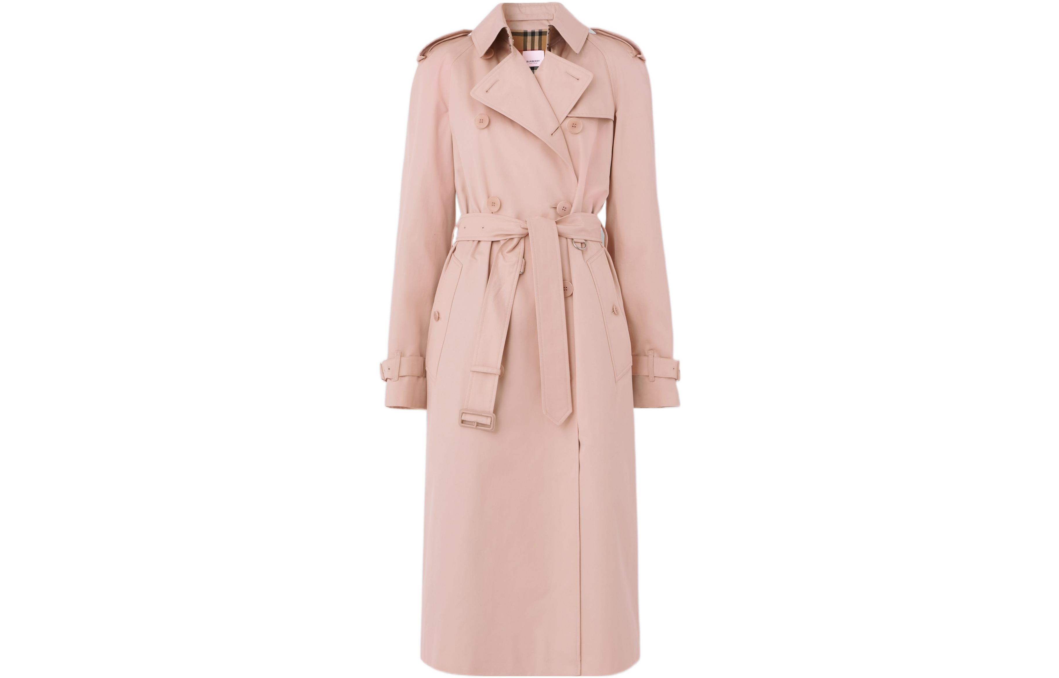 (Women) Burberry SS22  Double-Breasted Long Sleeve Trench Coat Blush Beige. 80543251