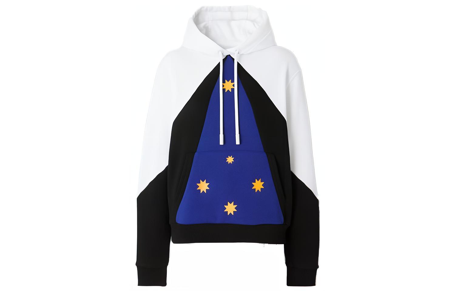 (Women) Burberry SS22  Geometric Print Loose Cotton Hoodie White 80471331