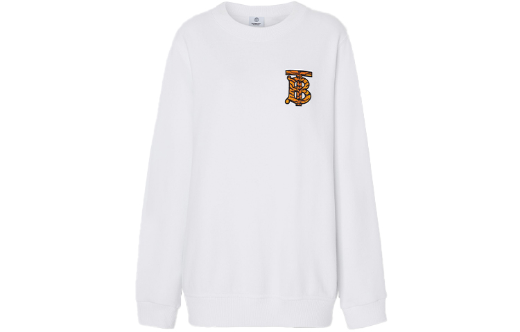(Women) Burberry SS22  Graphic Cotton Relaxed Fit Crewneck Sweatshirt White. 80515571