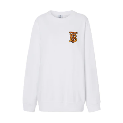 (Women) Burberry SS22 Graphic Cotton Relaxed Fit Crewneck Sweatshirt White. 80515571