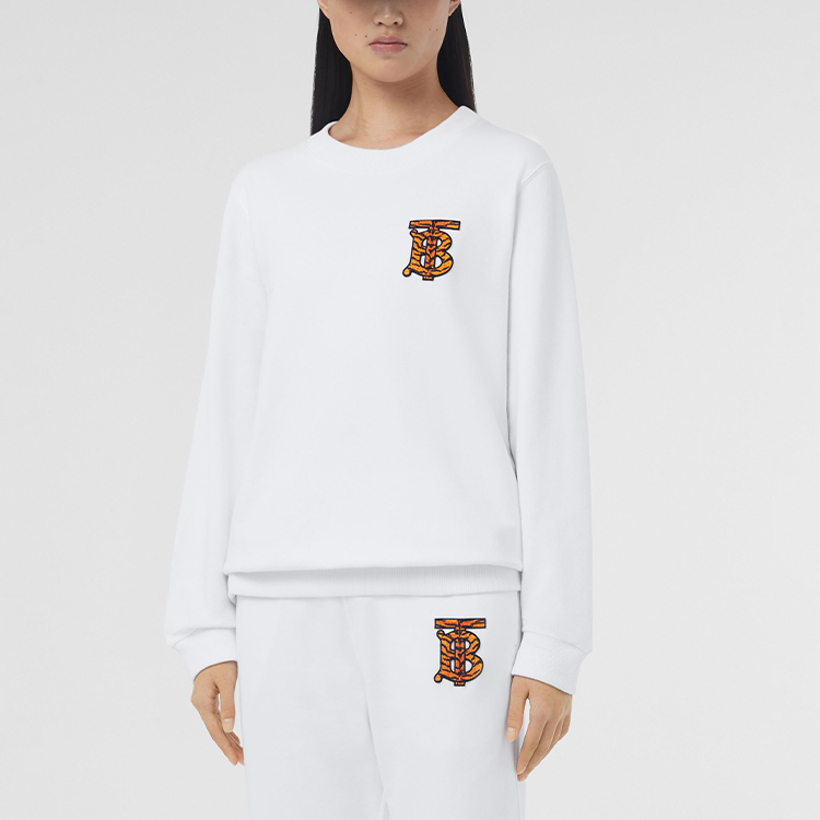 (Women) Burberry SS22  Graphic Cotton Relaxed Fit Crewneck Sweatshirt White. 80515571 圖 3