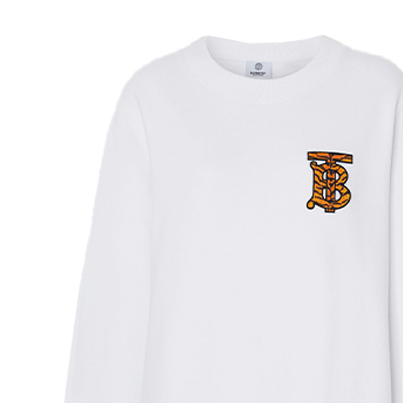 (Women) Burberry SS22  Graphic Cotton Relaxed Fit Crewneck Sweatshirt White. 80515571 圖 5