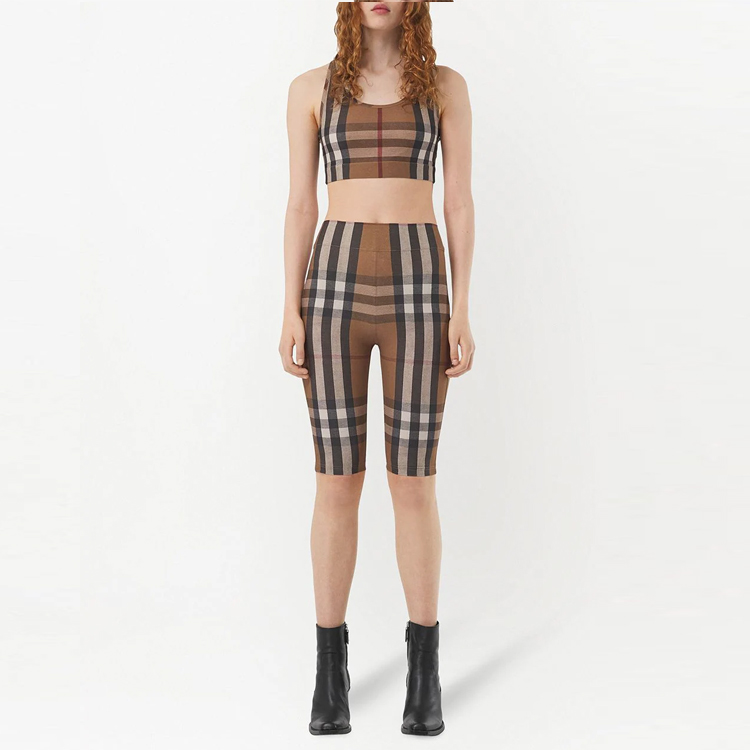 (Women) Burberry SS22  High-Waisted Checkered Brown Casual Shorts. 80434261 圖 4