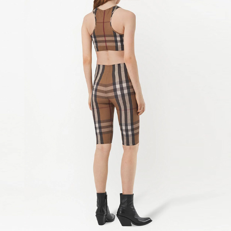 (Women) Burberry SS22  High-Waisted Checkered Brown Casual Shorts. 80434261 圖 5