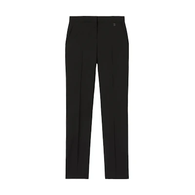 (Women) Burberry SS22 High-Waisted Straight-Leg Black Suit Pants 80554481
