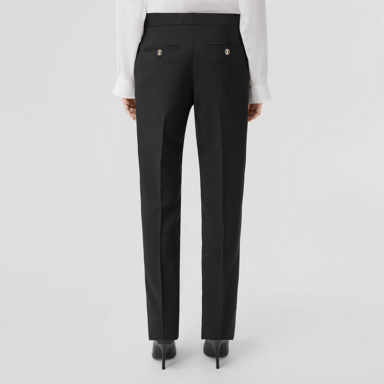 (Women) Burberry SS22  High-Waisted Straight-Leg Black Suit Pants 80554481 圖 4