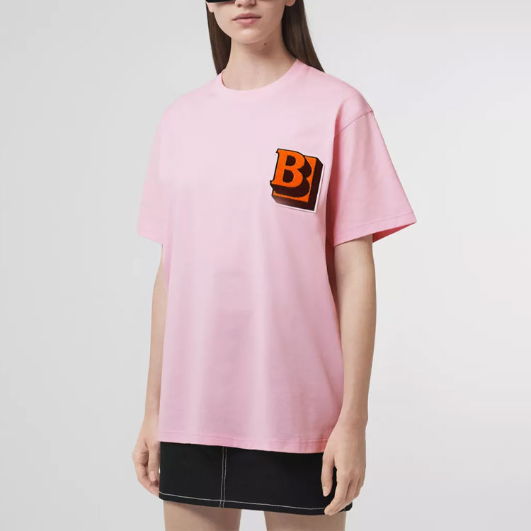 (Women) Burberry SS22  Letter Print Crew Neck T-Shirt Light Candy Pink. 80509501 圖 3