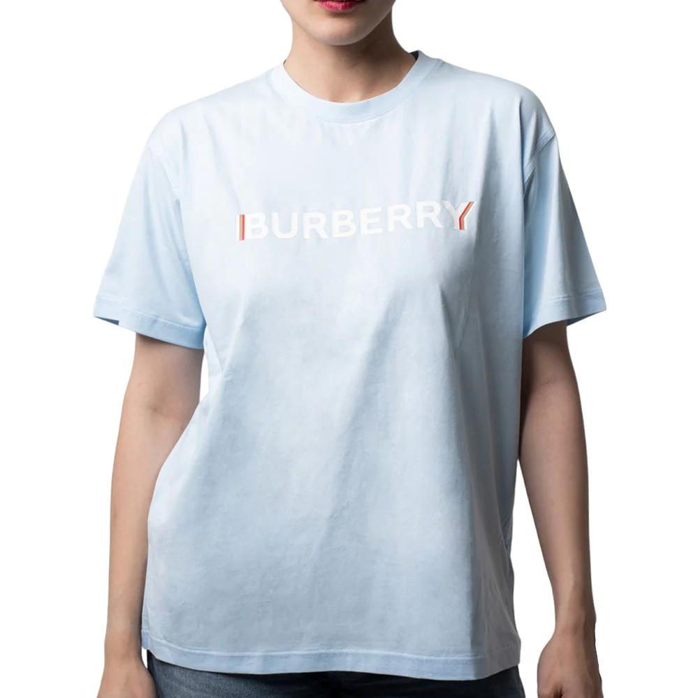 (Women) Burberry SS22  Light Blue Logo Print Casual Crewneck T-Shirt. 80526481 圖 3