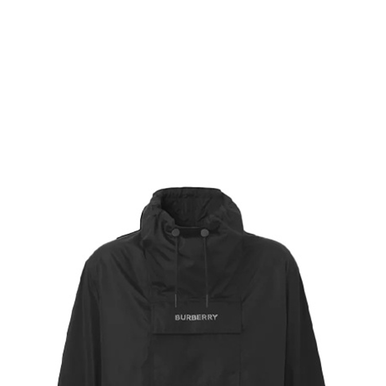 Sizing (W) バーバリー SS22 ロゴディテール フーディ プルオーバージャケット ブラック 80525331