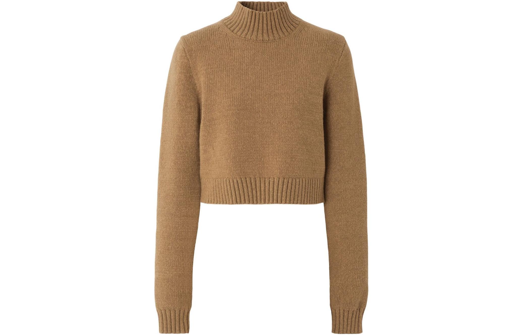 (Women) Burberry SS22  Logo High-Neck Cropped Sweater Khaki 80555851 圖 2