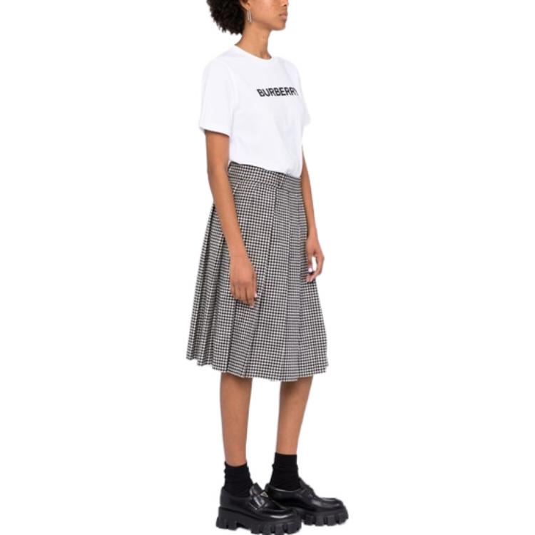 Details for (W) 버버리 SS22 로고 프린트 코튼 티셔츠 화이트 80567241