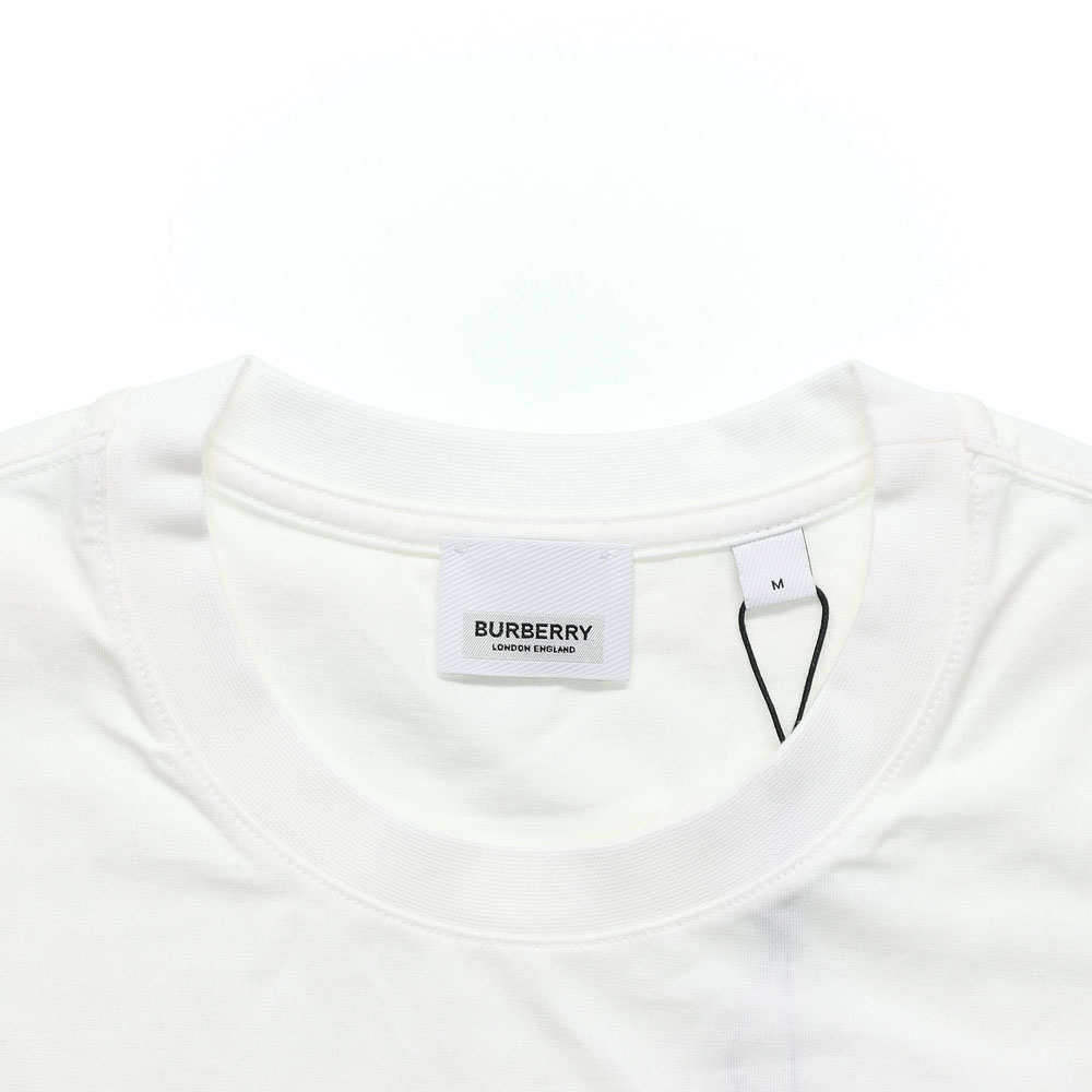 Sizing (W) 버버리 SS22 로고 프린트 코튼 티셔츠 화이트 80567241