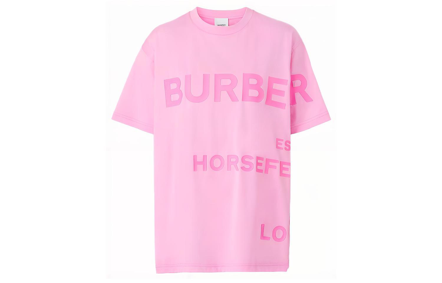 (Women) Burberry SS22  Logo Print Loose-Fit T-Shirt Geranium Pink. 80546511