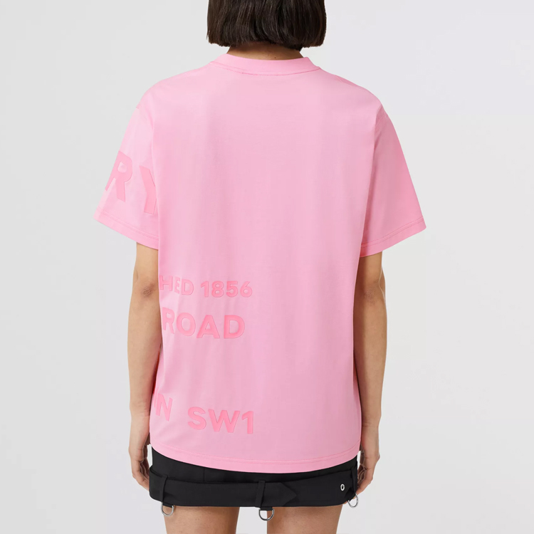 (Women) Burberry SS22  Logo Print Loose-Fit T-Shirt Geranium Pink. 80546511 圖 5