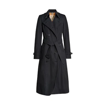 (Women) Burberry SS22 Midnight Blue Long Trench Coat with Belt and Collar 80279991