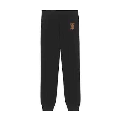 (Women) Burberry SS22 Monogram Cashmere-Blend Sweatpants Black. 80527361