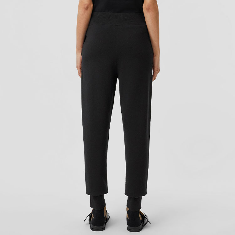 Shop (W) Burberry SS22 經典字母標誌羊絨混紡運動長褲 黑色 80527361