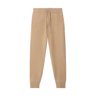 (Women) Burberry SS22 Monogram Cashmere Cotton Joggers Beige. 80571441