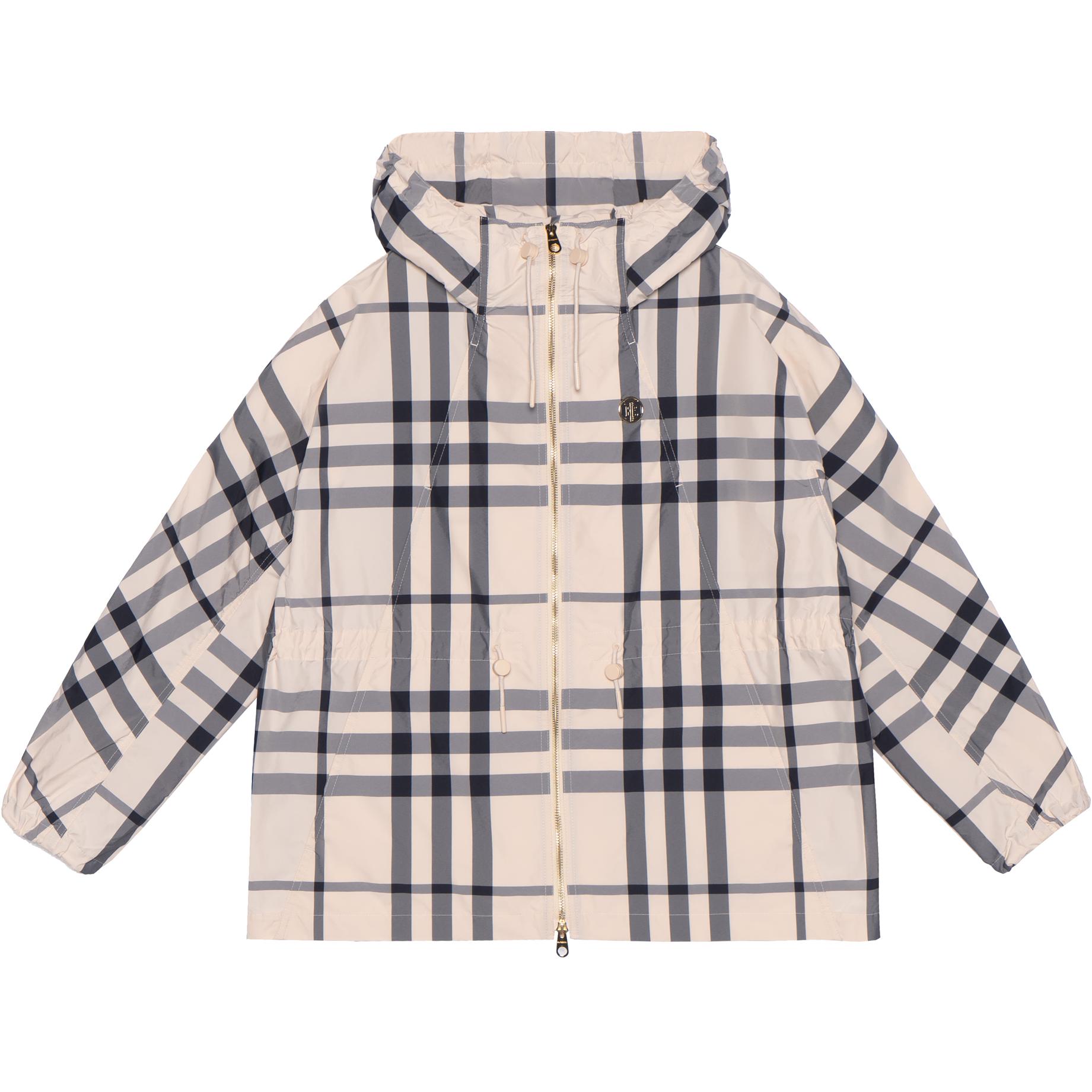 (Women) Burberry SS22  Oversized Checkered Zip Hoodie Jacket - Brown 80542981