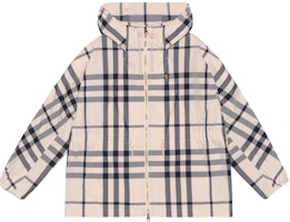 (Women) Burberry SS22 Oversized Checkered Zip Hoodie Jacket - Brown 80542981 (Women) Burberry SS22 Oversized Checkered Zip Hoodie Jacket - Brown 80542981
