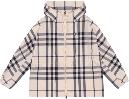 (W) バーバリー SS22 オーバーサイズ チェック柄 ジップアップフーディジャケット - ブラウン 80542981 Order (W) バーバリー SS22 オーバーサイズ チェック柄 ジップアップフーディジャケット - ブラウン 80542981