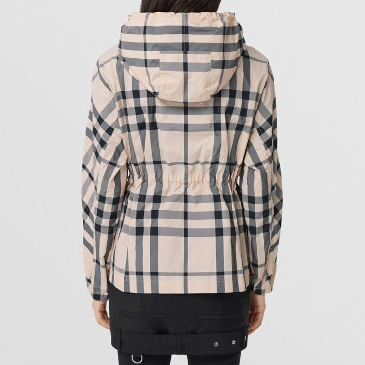 Purchase (W) バーバリー SS22 オーバーサイズ チェック柄 ジップアップフーディジャケット - ブラウン 80542981