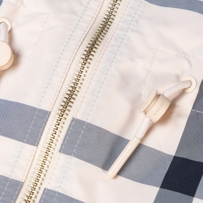 (W) バーバリー SS22 オーバーサイズ チェック柄 ジップアップフーディジャケット - ブラウン 80542981 Sizing (W) バーバリー SS22 オーバーサイズ チェック柄 ジップアップフーディジャケット - ブラウン 80542981