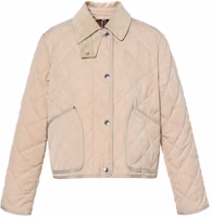(Women) Burberry SS22 Short Quilted Jacket Beige Cropped Single-Breasted Coat 80565751 (Women) Burberry SS22 Short Quilted Jacket Beige Cropped Single-Breasted Coat 80565751