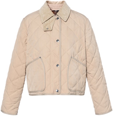 (W) Burberry SS22 Chaqueta Corta Acolchada Beige Abrigo Recto de Un Solo Botón 80565751 Buy (W) Burberry SS22 Chaqueta Corta Acolchada Beige Abrigo Recto de Un Solo Botón 80565751