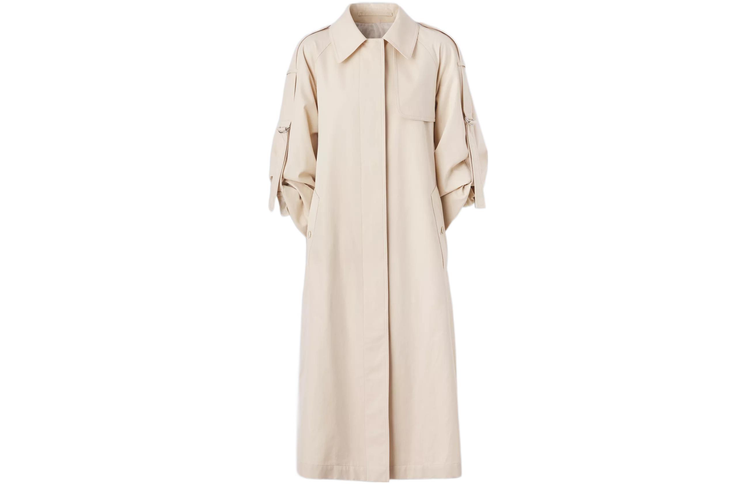 (Women) Burberry SS22  Single-Breasted Cotton Belted Trench Coat Light Stone. 80529541