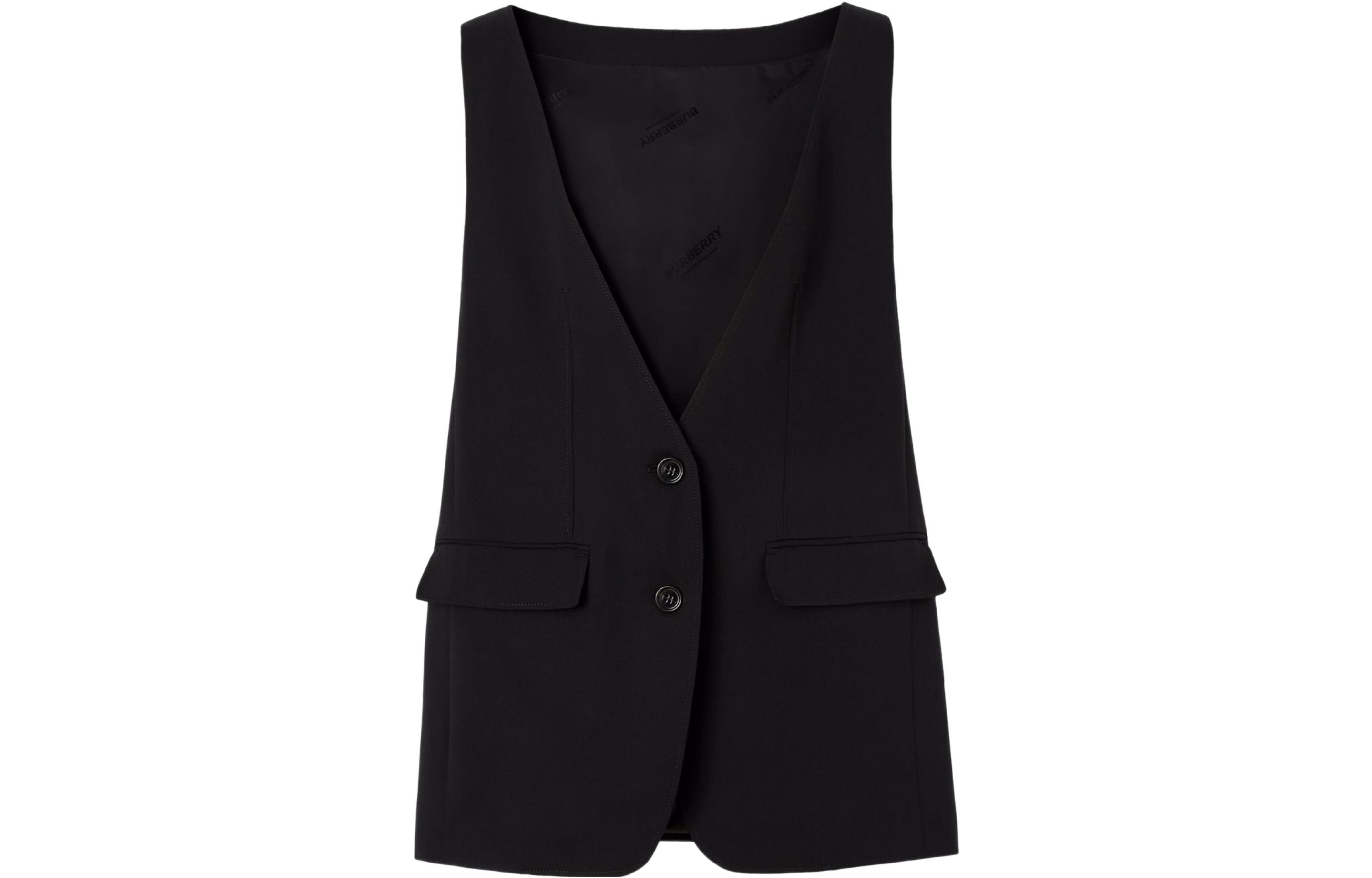 Order (Women) Burberry SS22  Sleeveless Cardigan Vest with Pockets Black 80545031