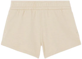 Order (W) Pantalones cortos Burberry SS22 color sólido con logo bordado en taupe suave. 80521181
