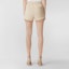 Shop (Women) Burberry SS22 Solid Color Shorts with Embroidered Logo in Soft Taupe. 80521181