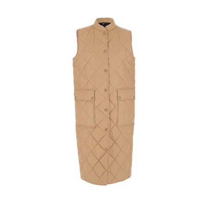 (Women) Burberry SS22 Solid Long Single-Breasted Vest Light Beige. 80489881
