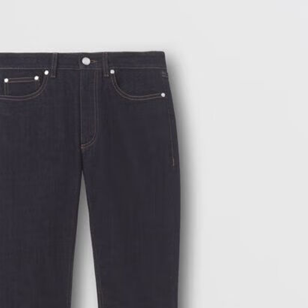 Sizing (Women) Burberry SS22  Solid Stretch Denim Mid-Rise Jeans Deep Indigo 80520721