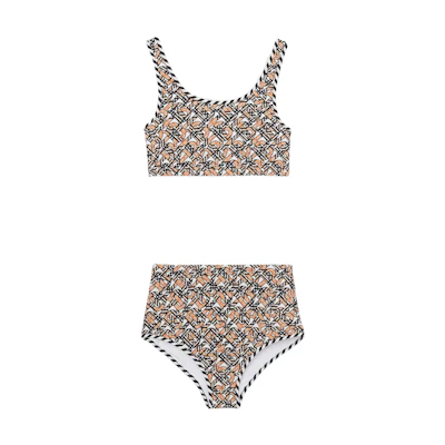 (Women) Burberry SS22 White All-Over Print Two-Piece Swimsuit. 80563731