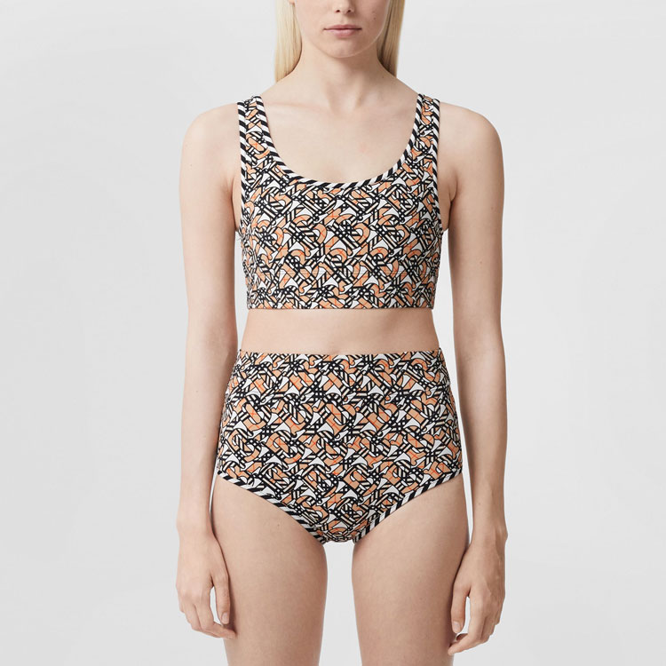 Lookbook (W) Burberry SS22 白色全版印花兩件式泳裝。 80563731