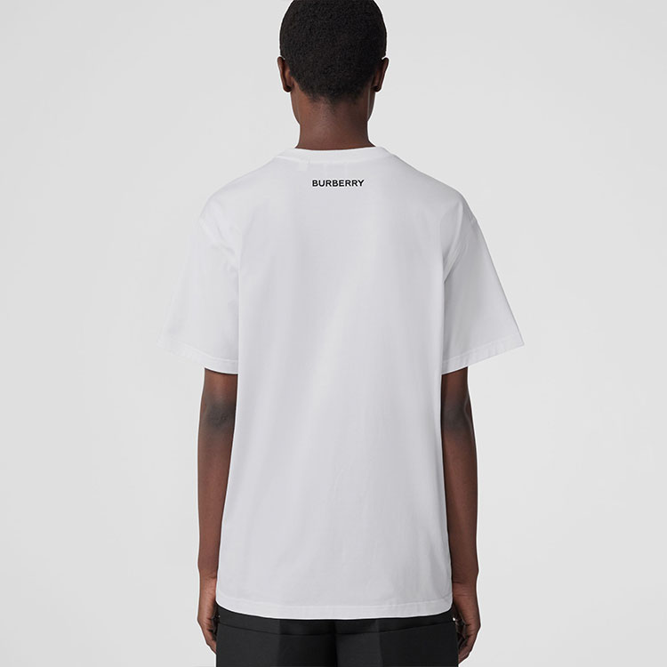 (Women) Burberry SS22  White Deer Print Crew Neck Casual T-Shirt. 80560431 圖 5