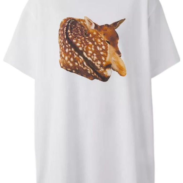 (Women) Burberry SS22  White Deer Print Crew Neck Casual T-Shirt. 80560431 圖 6