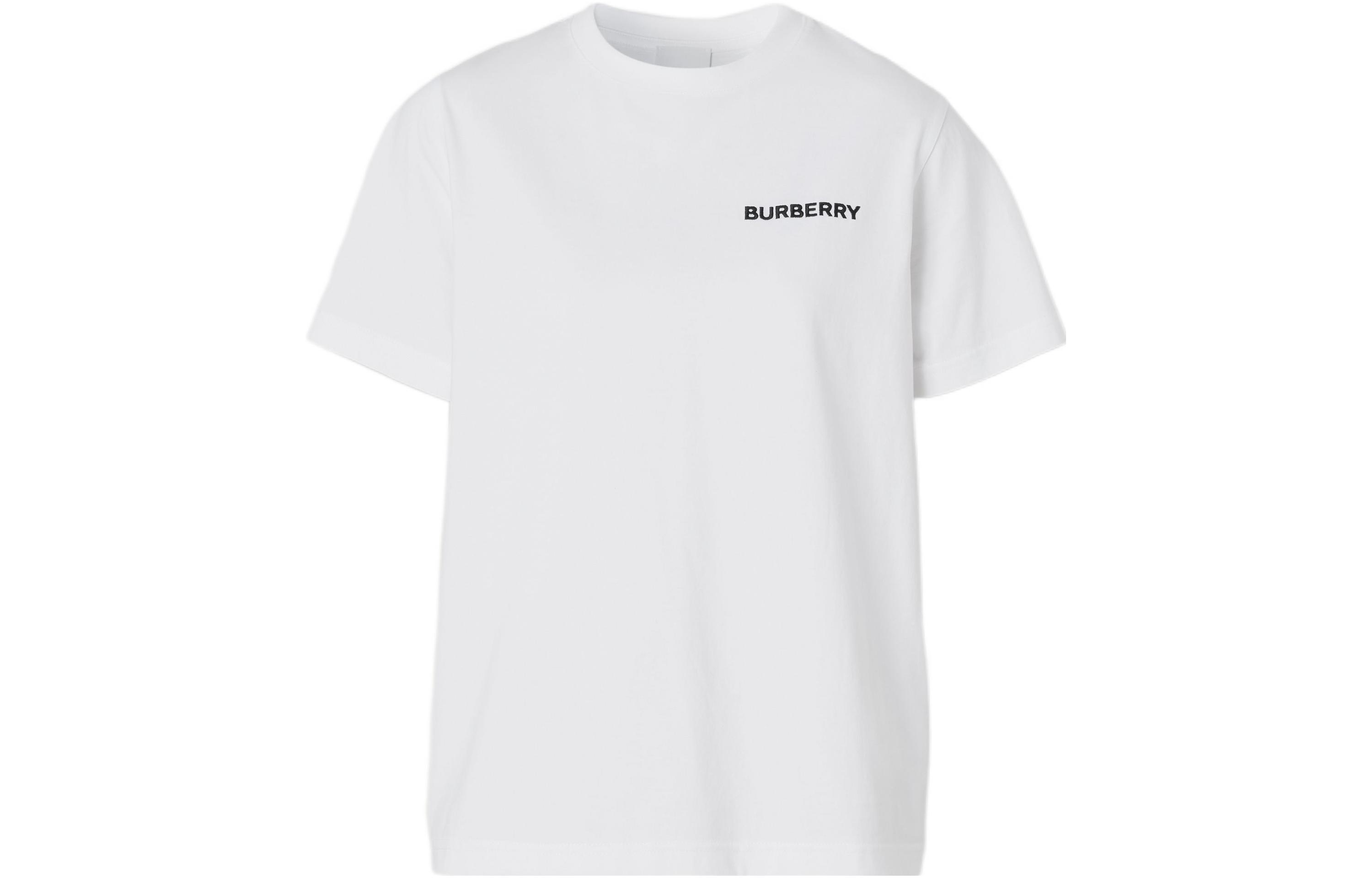 (Women) Burberry SS22  White Logo T-Shirt Short Sleeve Plain Design. 80571091