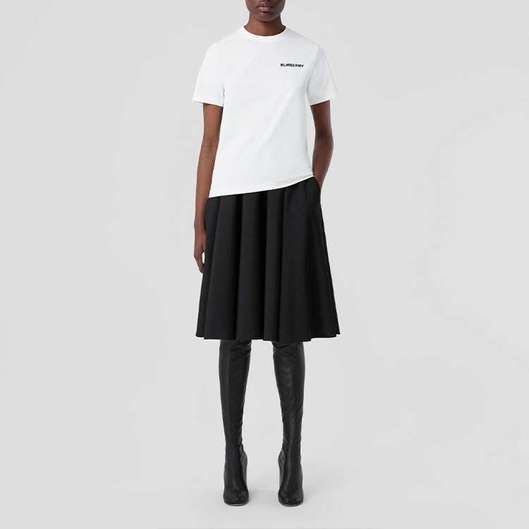 (Women) Burberry SS22  White Logo T-Shirt Short Sleeve Plain Design. 80571091 圖 3